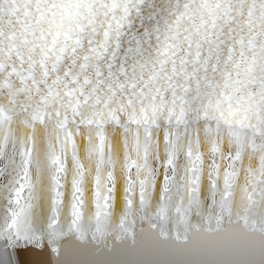 Areve Anthropologie Eyelash Knit Longline Sweater Back Bow Size XL NWT - Picture 6 of 12